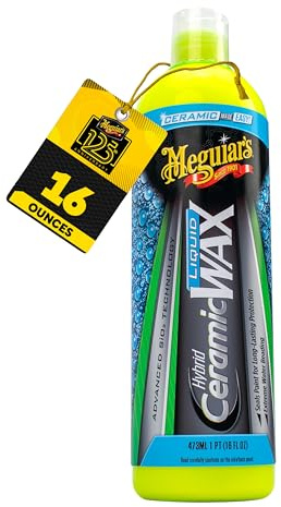 Meguiar's Hybrid Ceramic Liquid Wax, Shield Your Paint with a Residue-Free Liquid Car Wax with Advanced SiO2 Hybrid Technology and Long-Lasting Water-Beading Protection, 16 Oz Bottle