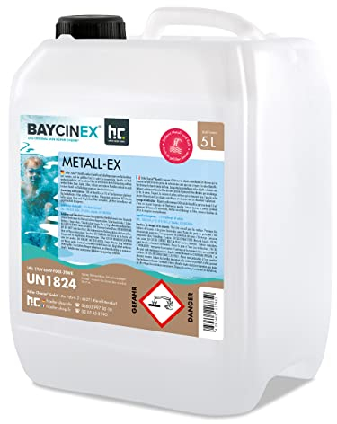 1 x 5 L Metall-Ex für Pool - entfernt Metall - und Kalkablagerungen und senkt die Gesamthärte - für kristallklares Wasser