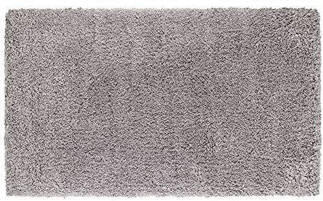 PANA® Vienna Premium Badematte • Hochflor Badvorleger flauschig • Duschvorleger • Badteppich• Badezimmerteppich rutschfest und saugstark • Größe: 70 x 120 cm • Farbe: Grau