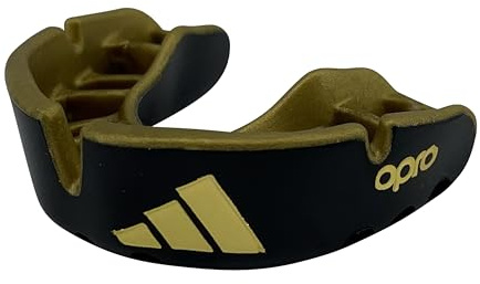 adidas OPRO Gold Mouthguard - CE-Approved Gum Shield, No Latex, Includes a Case & Fitting Device Suitable for Boxing, Rugby, Hockey, MMA, Kickboxing, Muay Thai, and Other Martial Arts, Senior Size