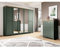 Kleiderschrank mit Kommode im Landhausstil in grün mit Lefkas Eiche Nb.