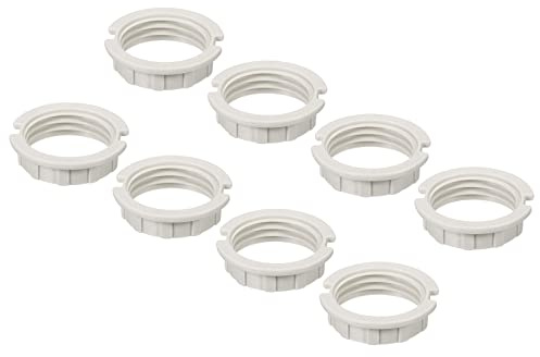 sourcing map G9 Anneau Adaptateur Abat Jour Réducteur Lumière Douille Lampe M20 Support Remplacement pour Luminaires, Blanc, Paquet de 8