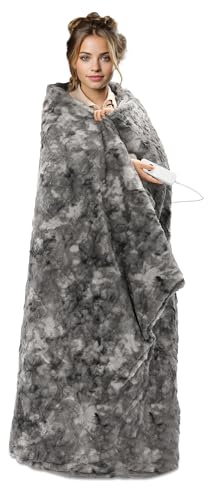 Navaris Couverture Chauffante Électrique 180 x 130cm - Plaid Doux Canapé Lit - Arrêt Automatique - Protection Surchauffe - Polaire Peluche