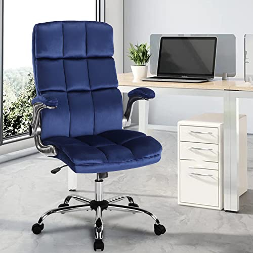 KCREAM Ergonomischer Bürostuhl Stoff Stuhl mit Aufklappbaren Armlehnen Schreibtischstuhl Höhenverstellbarer 360° Drehstuhl mit Verstellbarer Rückenlehne