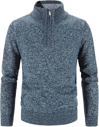 MATINEE Mens Fleece Thermal Fleece Lined Sweater Cardigans (UK, Alpha, L, Regular, Regular, Navy Melange)