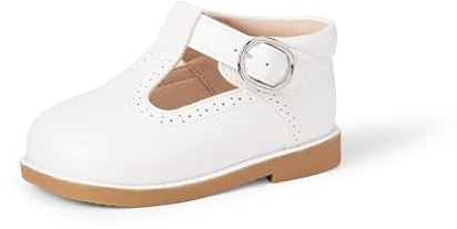 Amazon Essentials Chaussures Mary Jane Habillées à Lanières en T Mixte enfant, Blanc, 22 EU
