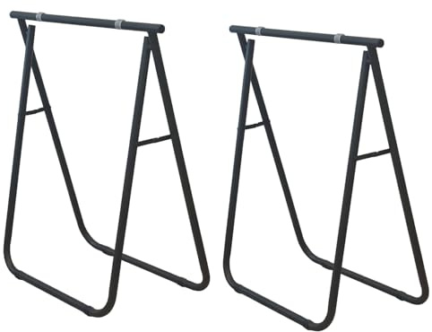 eacommerce - Set di 2 Cavalletti Pieghevoli | Struttura in Ferro Robusta | Design Salvaspazio | Ideale per Scrivania e Tavolo da Disegno | Misure 62x75H cm, Ferro (Ardesia)