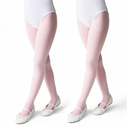 Conte elegant Pantys Niña BALLET 70 DEN 2-Pack Leotardos Opacos y Resistentes de Microfibra 3D para Danza y Gimnasia Con Cintura Elástica y Costuras Planas, Ideales para Escuela y Espectáculos