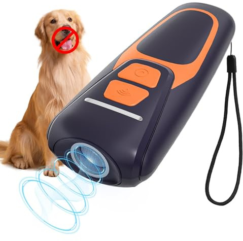 Honey Paws Antiabbaio per Cani Ultrasuoni, Dispositivo Portatile con Dissuasore per Cani a 15M - Ultrasuoni Sicuro, 30 Giorni Autonomia, Ricarica Rapida per Addestramento Cani