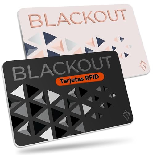 AKIELO BLACKOUT RFID Protection Card – Scheda Blocco RFID Anti-Frode Ultra Sottile – Proteggi Carte di Credito Contactless – Porta Carte con Protezione (Edizione Nero E Rosa – 2 Pezzi)