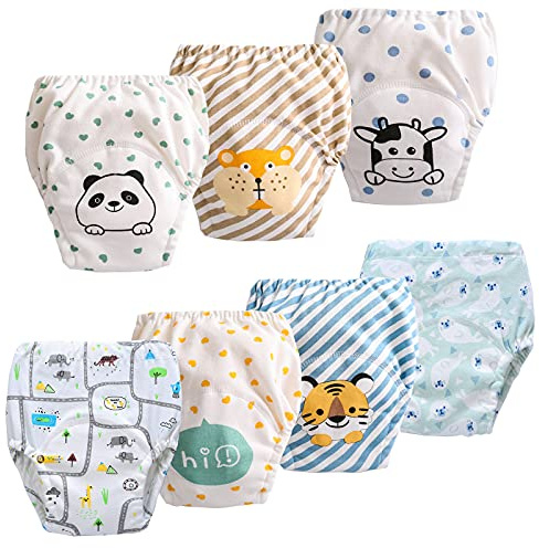 JackLoveBriefs Baby Kleinkind Töpfchen Unterwäsche Töpfchen Trainingshose (1 bis 6 Jahre， 7 Stück) , Verschiedene Farbe und Motive, Herrsteller Gr. 100