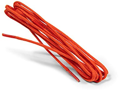Kaps Lacets Cirés Ronds, Lacets Fins 2mm 100% Coton de Qualité pour Chaussures Décontractées et d'Occasion, Couleurs Tendances, 1 Paire (75 cm - 29 pouces - Paires de 4 à 5 œillets / 98 - Orange)
