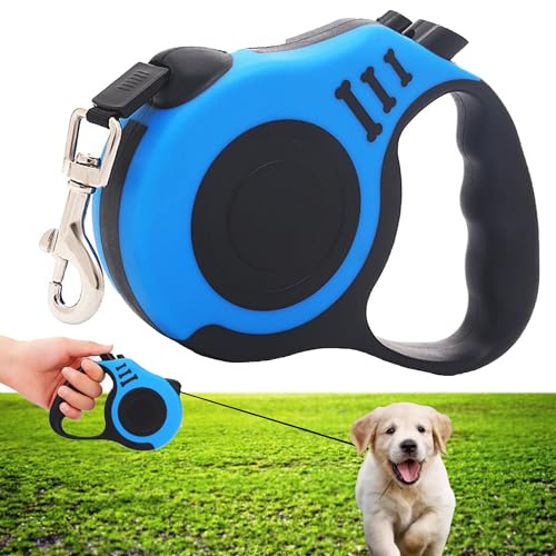 CINY Laisse rétractable pour Chien, Laisse Télescopique Automatique Nylon pour Animaux De Compagnie Tracteur pour Chats Petits Et Moyens, 360 ° sans Enchevêtrement (Extensible De 5m)