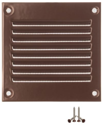 100x100mm Griglie D'Aerazione/Ventilazione in Metallo - Marrone Griglia D'aria con Rete Anti Insetti