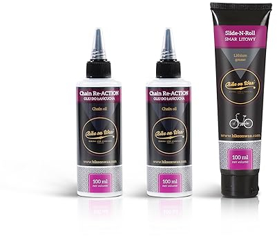 On-The-Move von Bike on Wax, 2x Kettenöl, 1x Lithium-Schmierfett 100ml, Allzweck-Schmiermittel für alle Fahrradtypen und Wetterbedingungen, Für Bowdenzüge, Ketten, Pedale, Gelenke, Lager, Zahnräder