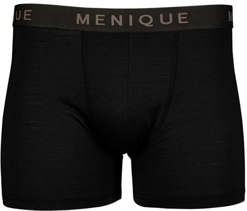 menique Biancheria intima da uomo in lana merino, boxer da uomo, boxer da uomo, morbidi e traspiranti, inodori, biancheria intima da uomo, nero, Large