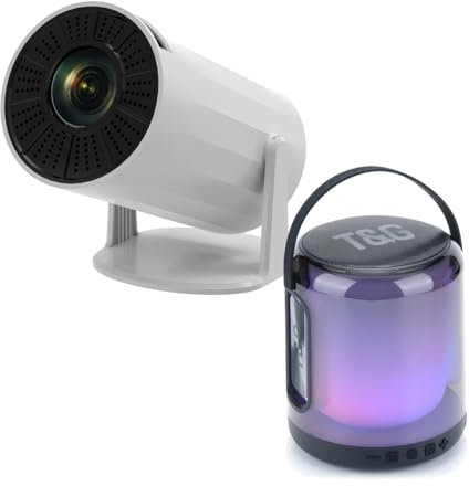 Klack Mini Proyector Portátil 4K y Altavoz TG-376 con Android Integrado, WiFi 6, Bluetooth 5, Pantalla de 130 Pulgadas, ¡Auténtico Cine en casa!