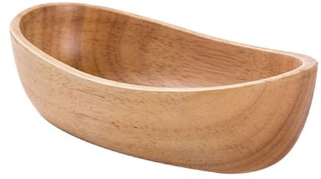COLLBATH Bandeja De Frutas De Madera De Caucho Forma De Barco Multifunción Para Mezclar y Almacenar Frutas, Para Hogar, Hotel y Fiestas, Bandeja Decorativa