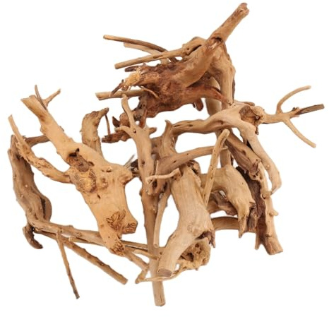 AWAOVV Mini Driftwood for Aquarium Natural Wood Branches Fish Tank Decorations Reptiles Tree Trunk Driftwood Assorted(10 Pack)