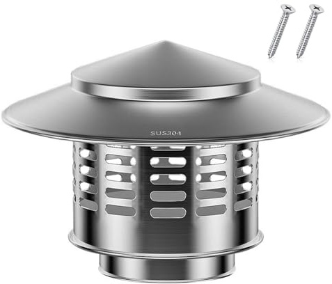 Chapeau de Cheminée de Toit 110/160/200mm Capot de cheminée rond, Couvercle de pluie toit pour Poêles Chaudières Cheminées(200 mm)