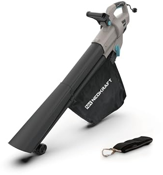 NKNEOKRAFT Neokraft Elektrischer Laubbläser & Laubsauger 3500W – Kabelgebunden – 3-in-1 Blasen, Saugen & Häckseln (15:1) – Mit großem 40L Fangsack & Führungsrad – 270 km/h Luftgeschwindigkeit