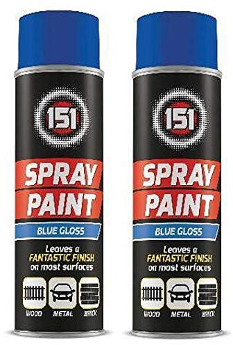250ml High Grade Matt Gloss Household Spray Paint Can for Autos Wood Metal Plastic Graffiti (2, Blue Gloss)