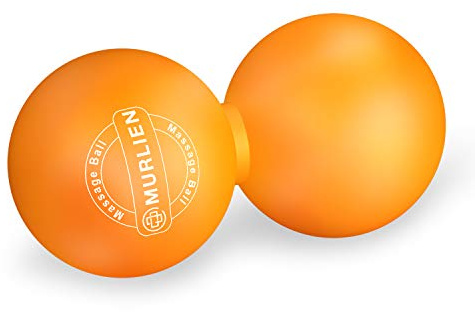 MURLIEN Peanut Massage Ball, Double Lacrosse Ball for Myofascial Release, Trigger Point Therapy, Muscle Relief, Acupoint Massage, Alleviating Neck, Shoulder, Back, Legs, or Muscle Tension - Orange