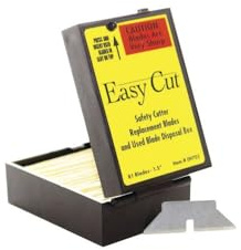 81 Easy Cut/EZ Replacement Blades for 1000, 1500, 2000 and 4000 Safety Box Cutters/Knives - Includes Disposal Unit