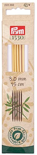 Prym Dubbelspetsig och handske sticknålar bambu 15 cm 3,00 mm, naturlig, en storlek