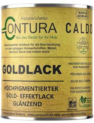 Contura Caldo Goldlack Goldfarbe Gold Effektlack Möbellack Holzlack Metalllack Möbel Farbe Möbelfarbe Effektfarbe (750ml.)