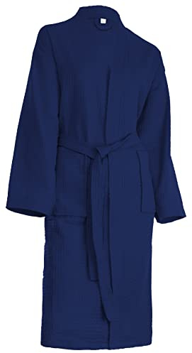 Brandsseller Badrock för kvinnor och män, bomull, unisex, lätt morgonrock, våffelpiké