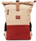 8000Kicks Everyday Hanf Rucksack – leichter und wasserdichter Rucksack mit Anti-Diebstahl-Tasche und geräumigem Innenraum (Beige/Rot)