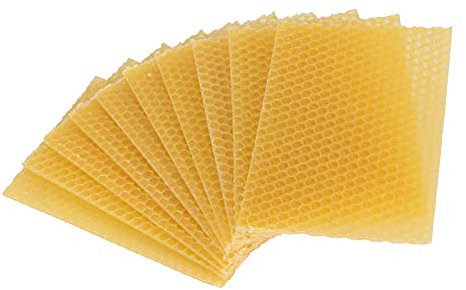 Syrisora Bienenstock-Wachsrahmen, Möbelwachs, Bienenwachs-Foundation, Bienenstock-Wachs-Rahmen für Möbel, Bodenpolieren, Imkerbedarf, Bienenstockwachsrahmen, 10 Stück