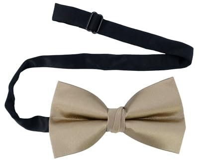 YEHMAN Einfarbige Herren-Fliege mit quadratischem Taschentuch in Geschenkbox, taupe, One size