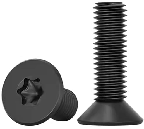 Drenky Viti Torx M8 A Testa Svasata Acciaio Inossidabile A2 V2A Bullone Meccanico Unità Standard Nero Completamente Filettate Per Macchine Utensili E Mobili, M8 X 25 mm, 10 Pezzi