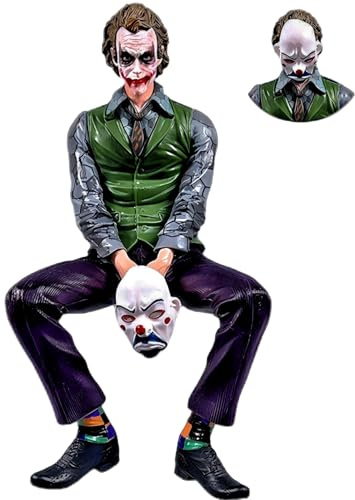 Keyhvao Heath Ledger Action Joker Figure Model Sitting Position Joker Figure Decoration PVC Material Gifts for Fans,Unisex