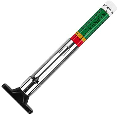 Medidor de profundidad de la banda de rodadura de los neumáticos, medición precisa de la profundidad con código de colores para coches y motocicletas | Control de desgaste de neumáticos práctico y