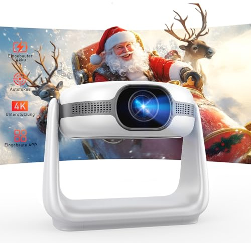 Tdyon Videoproiettore Esterno Senza Fili con Messa a Fuoco Automatica e Correzione del Trapezio, Supporto Video Full HD 1080P e 4K con WiFi6 Bluetooth, Proiettore per Home Theater