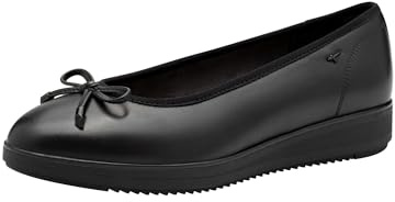 Tamaris Comfort Ballerine da donna in pelle con fiocco, Nero (Black), 39 EU