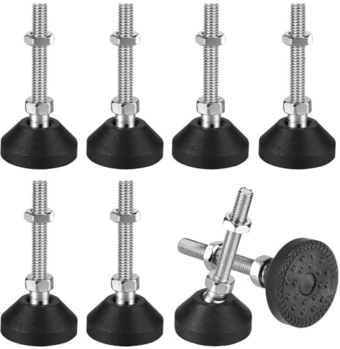 YiliYa 8 Pezzi Piedini per Mobili Regolabili, Ø40mm Piedini Pegolabili m8 x 50mm, Piedini in Gomma con Vite, Piedini per Mobili Domestici, Attrezzature per Fitness, Dispositivi Meccanici