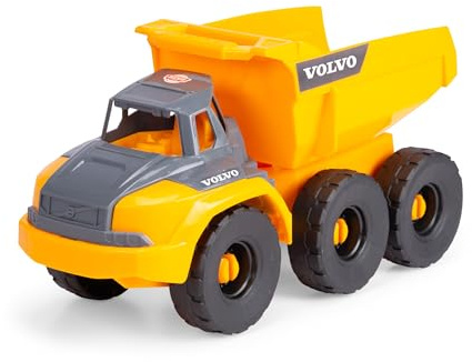 Dickie Toys Camion à Benne Volvo Tough Hauler (26 cm) – Camion Benne Jouet pour Enfants à partir de 3 Ans avec Roue Libre et Surface de Chargement Mobile, Convient comme Jouet de Sable