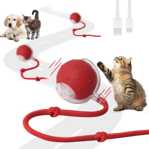 Afaneep Balle Interactive avec Son d'oiseau, Balle de Jouet Interactif Intelligente 3 Modes de Travail Cat Toy Ball Magique pour Chien et Chat avec Rechargeable par USB