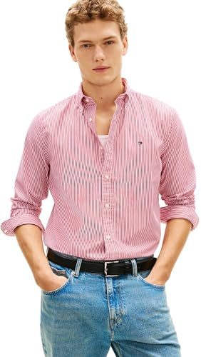 Tommy Hilfiger Core Flex Pop Classic STP Shirt Mw0mw41403 Camisa L/S Hombre (Pack de 1)