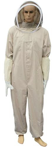 Vêtement d'apiculteur professionnel - Avec chapeau rond, manches élastiques et 1 paire de moufles - Protège les abeilles et les insectes - Produit professionnel - Fournitures d'apiculture - L/XL/2XL