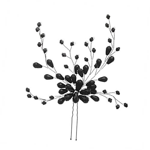 CALLARON Horquilla de Pelo Accesorio Adecuado para Ceremonia Nupcial de Plástico Negra Elegante para Novia Tocado Simple y Hermoso para Vestido de Boda