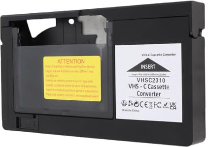 Zunate Adattatore VHS C Cassette, Convertitore di Cassetta VHS Motorizzato Compatibile con Videocamere VHSC SVHS, per Nastri SVHSC SVHS, Non Compatibile con 8 Mm MinIDV HI8