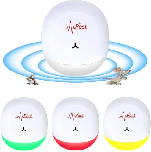 Ultraschall Schädlingsbekämpfer, 4 Stück Elektronische Insektenschutzmittel & Mäuseabwehr Mäusevertreiber, 3 Modi Innenräumen Pest Repeller gegen Moskito, Kakerlake, Mäuse, Spinnen, Fliegen