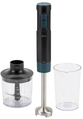 JATA JEBT1795 - Batidora de Mano Profesional 800 W | Cuchillas y Pie de Acero Inoxidable | Velocidad regulable y función TURBO | Incluye picadora y vaso medidor 600 ml | Fácil limpieza