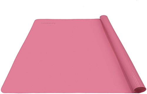 LONGFITE Silicone Baking Mat, Multipurpose Nonstick Pastry Mat, Heat Resistant Nonskid Table Mat Countertop Protector 16 x 20 Inch (Pink)