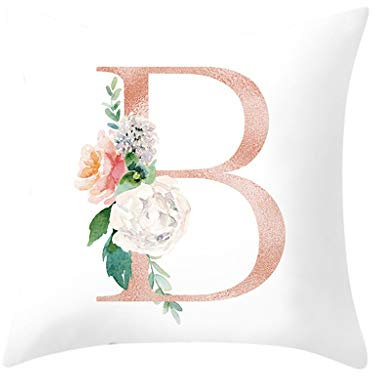 Xmiral Brief Kissenhüllen Kissenbezüge Polyester Alphabet Kopfkissenbezug 45x45 cm(B)